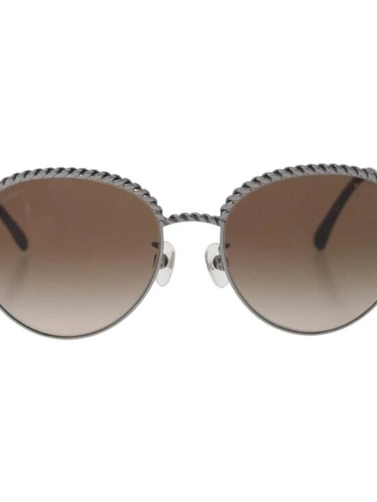 CHANEL Sunglasses metal Silver CC Auth 176091A main image 10